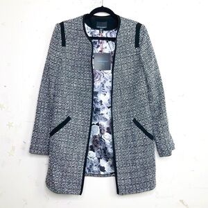 CYNTHIA Rowley Open closure tweed coat